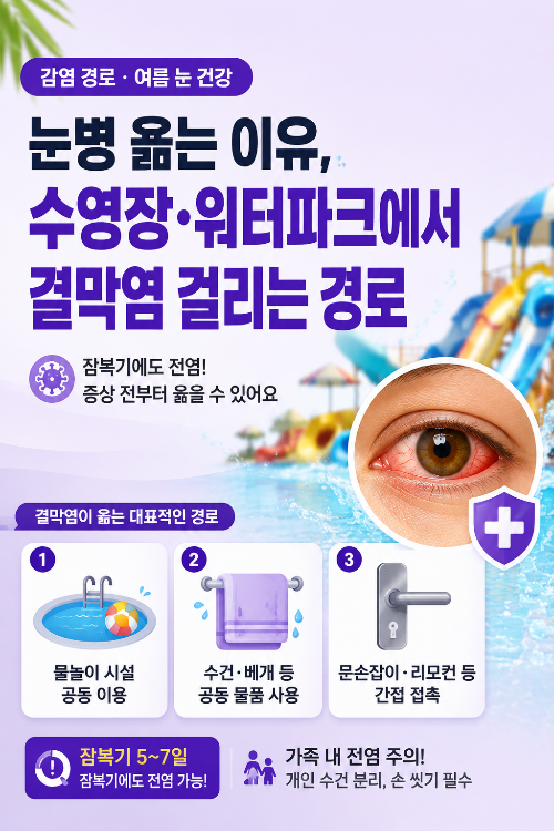 눈병 옮는 이유, 수영장·워터파크에서 결막염 걸리는 경로