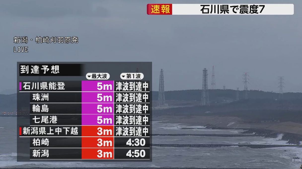 니가타(新潟)현 가시와자키 카리와(柏崎刈羽) 원전 사진