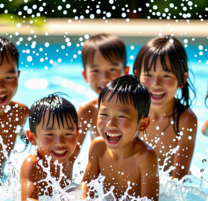 울산조선해양축제에서 물놀이를 즐기는 사람들