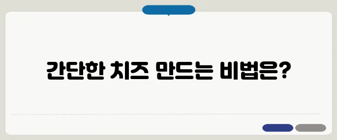 치즈 만드는법 집에서 쉽게 재료와 시간만 있으면 가능