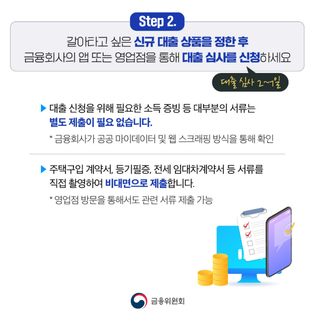 대출갈아타기서비스 이용 신청방법