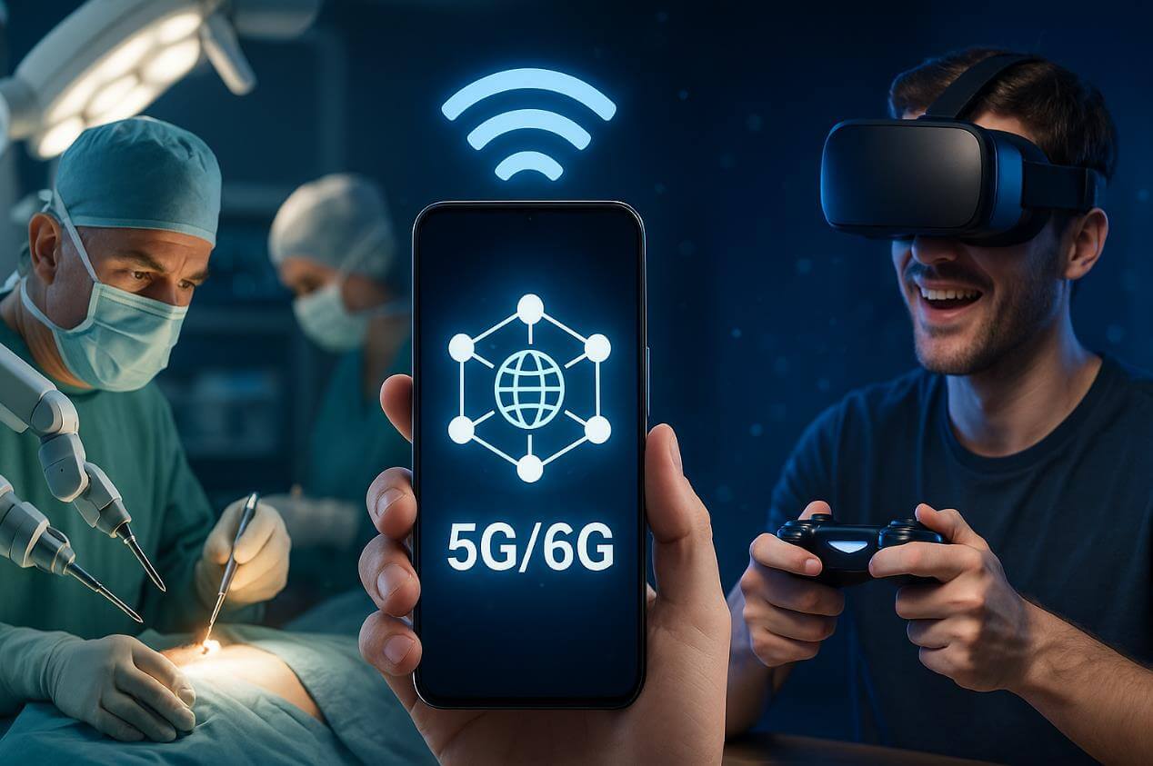 5G/6G가 가능하게 하는 원격수술과 실감형 게임 서비스 장면