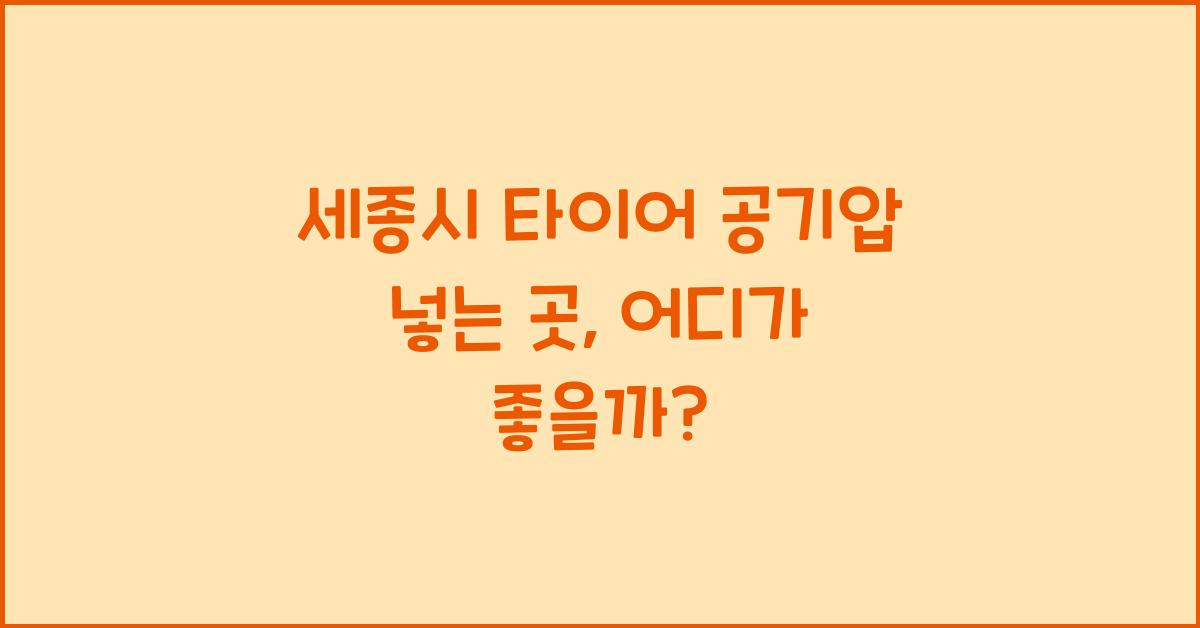 세종시 타이어 공기압 넣는 곳