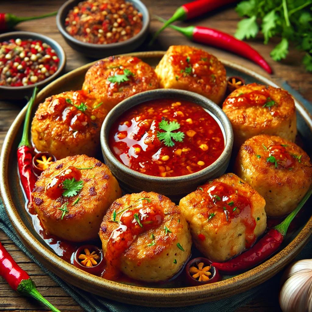 매콤하게 재탄생한 고추소스 동그랑땡 표고 강정