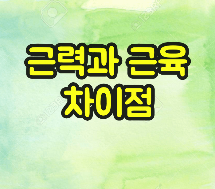 근력과 근육 차이점