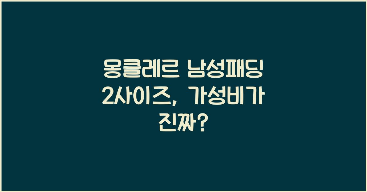 몽클레르 남성패딩 2사이즈