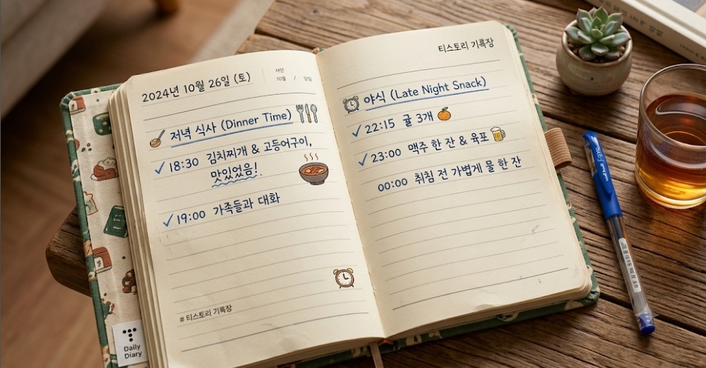 매일 비슷한 시간에 배고프다면 식단 다이어리 작성해보기