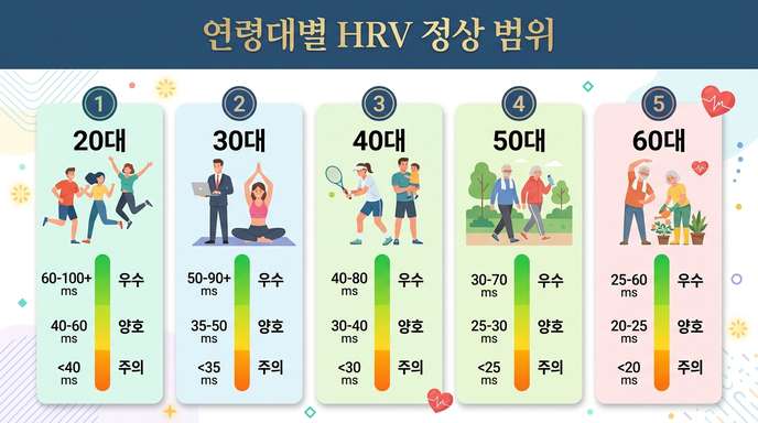 연령대별 HRV 정상범위