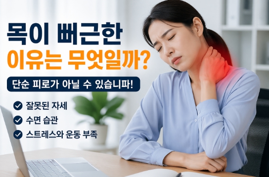 목이 뻐근한 이유를 설명한 이미지