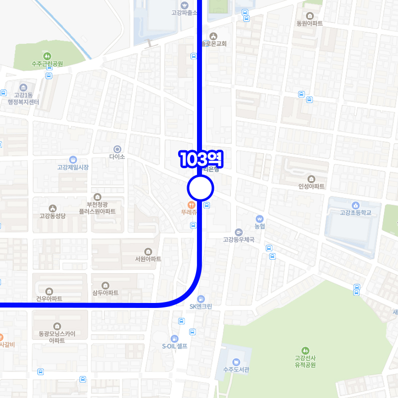대장홍대선 노선도