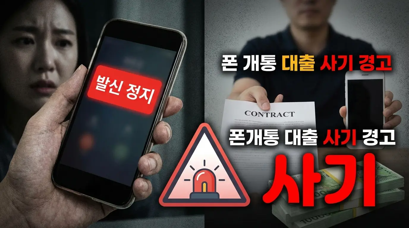 발신 정지의 공포 및 폰 개통 대출 사기 경고