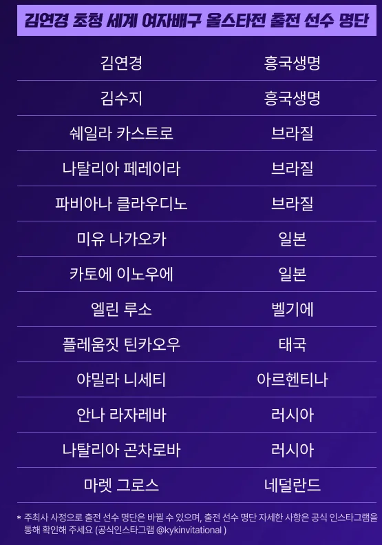 배구 김연경 은퇴경기, 올스타전 일정과 예매방법