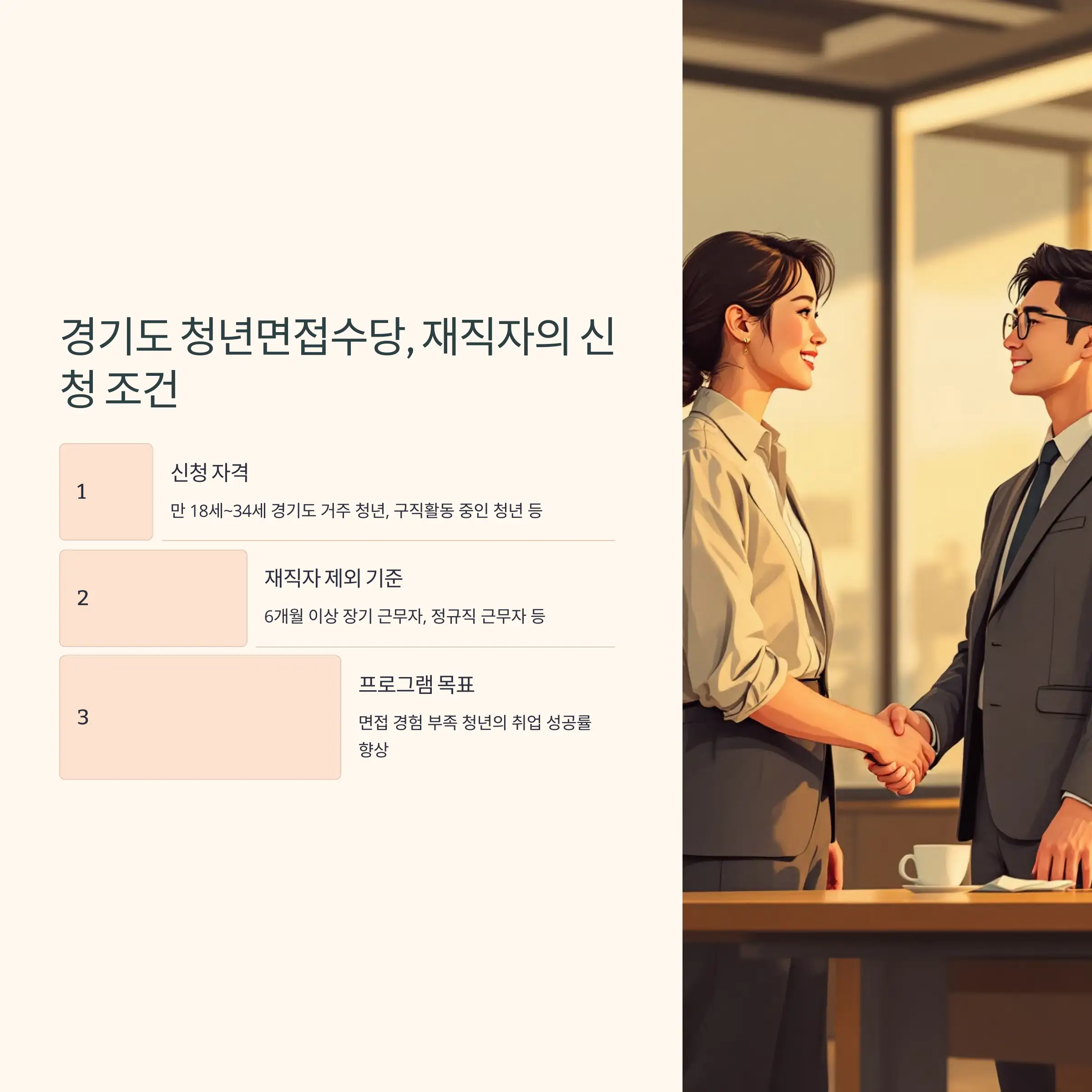 경기도 청년면접수당, 재직자의 신청 조건 재직자 신청 기준