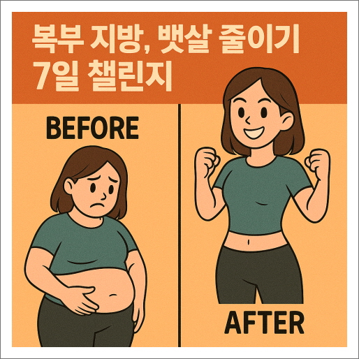 복부 지방, 뱃살 줄이기 7일 챌린지