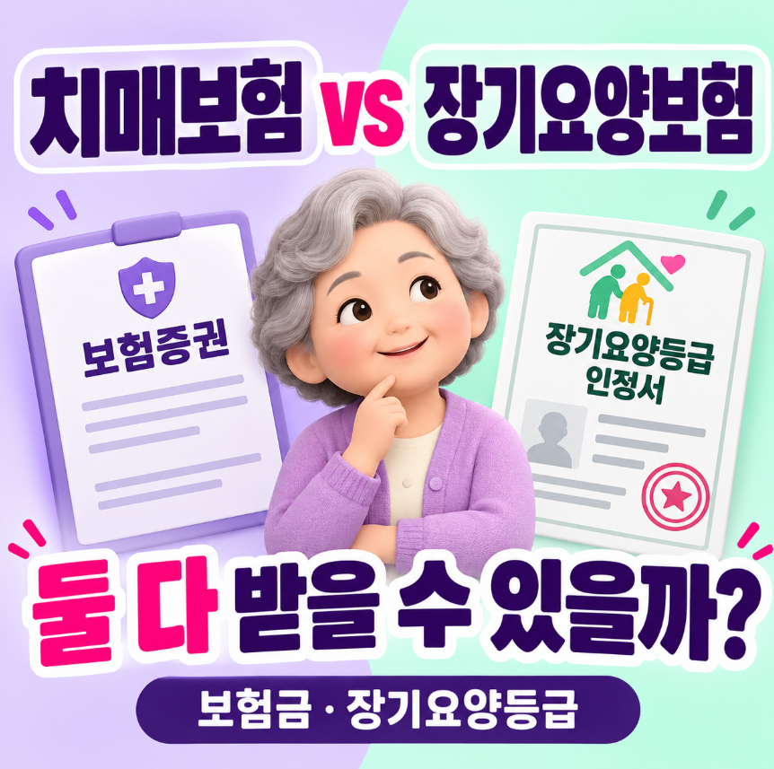 치매보험 vs 장기요양보험 차이｜둘 다 받을 수 있을까? 보험금&middot;장기요양등급 총정리
