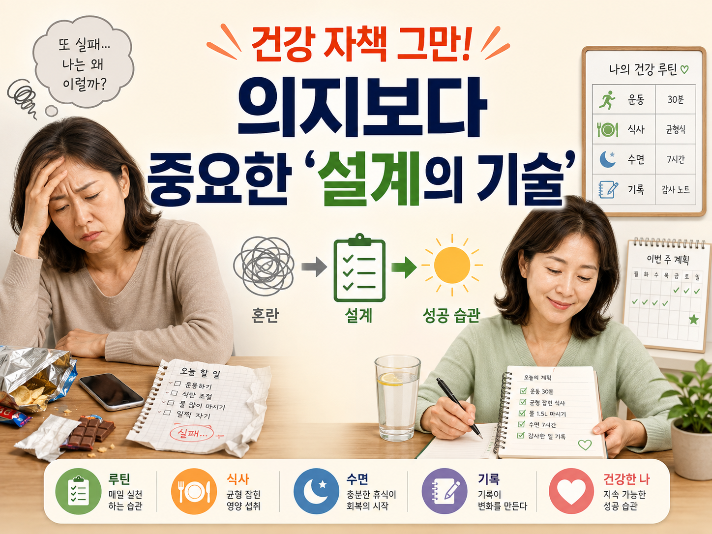 건강 자책 그만 (의지 설계, 회복 루틴, 기억 편집)