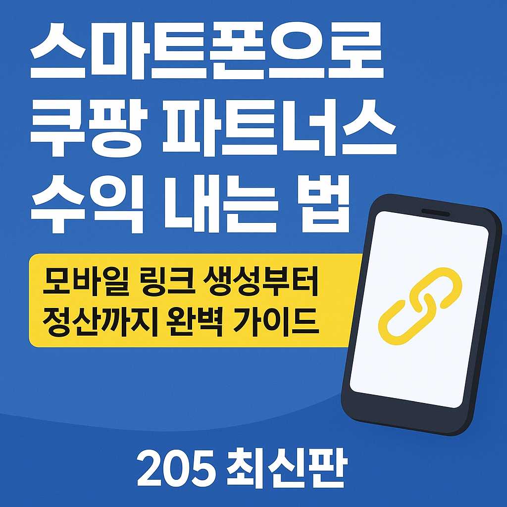 스마트폰으로 쿠팡 파트너스 수익 내는 법: 모바일 링크 생성부터 정산까지 완벽 가이드 (2025 최신판)