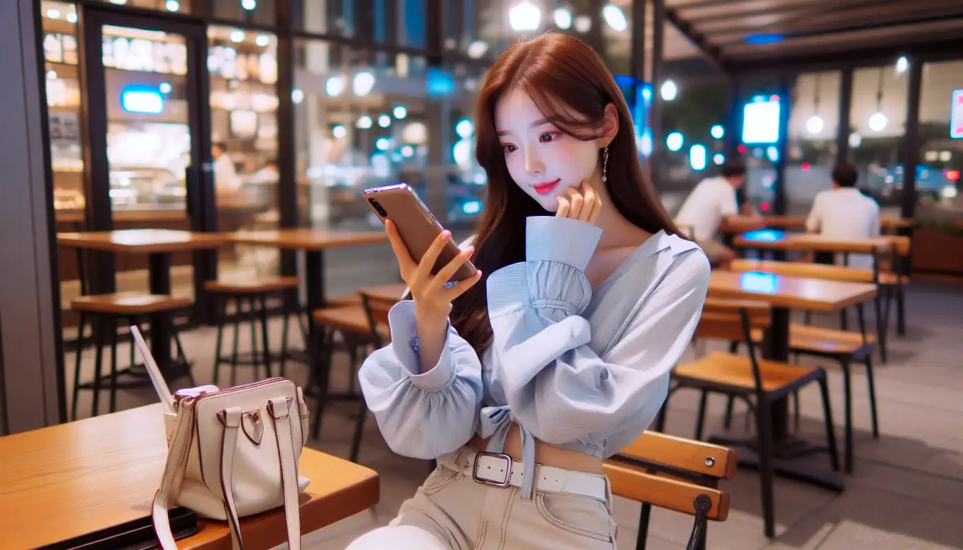 증명사진-보정을-알아보는-여성의-모습