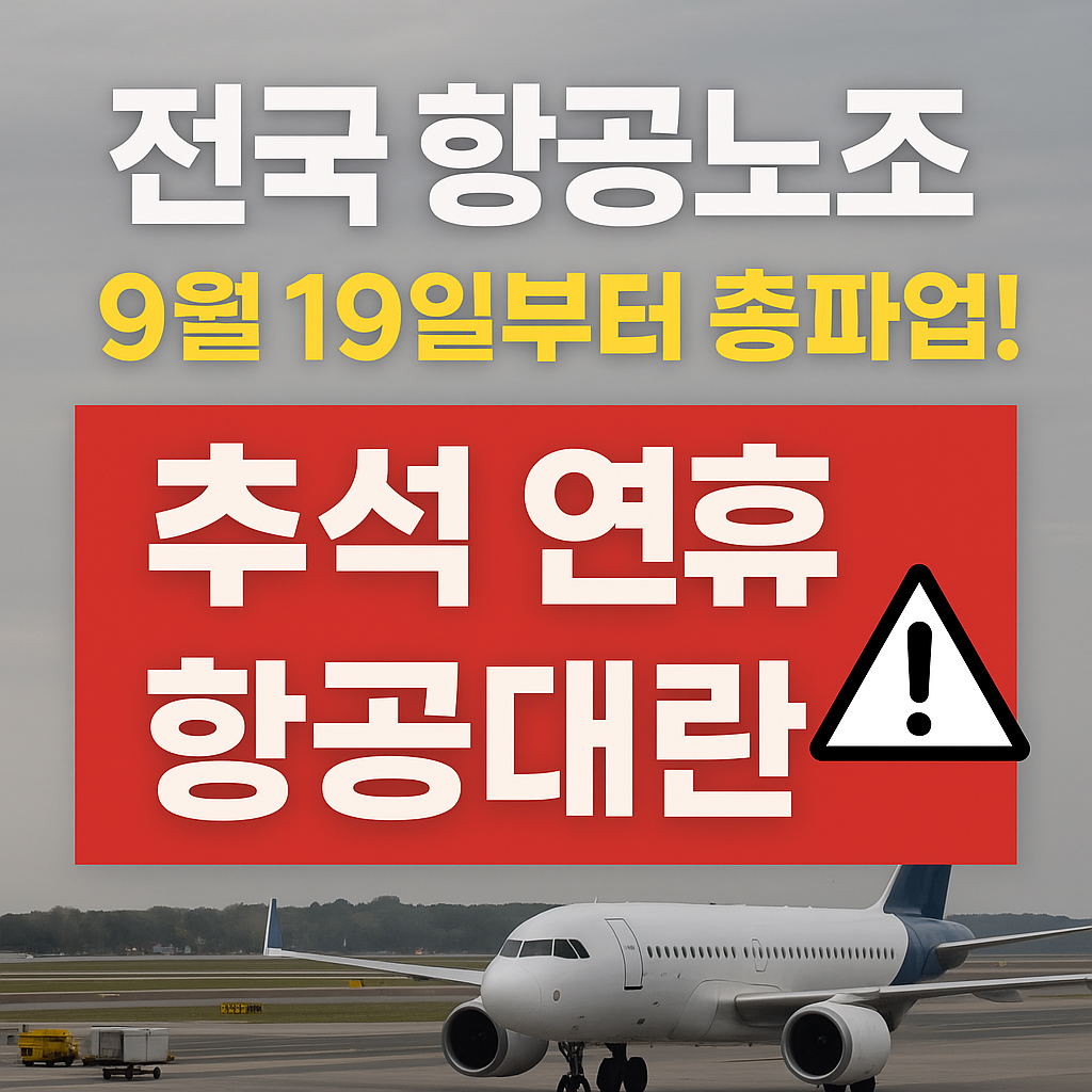 전국 항공노조 9월 19일부터 총파업! 추석 연휴 항공대란