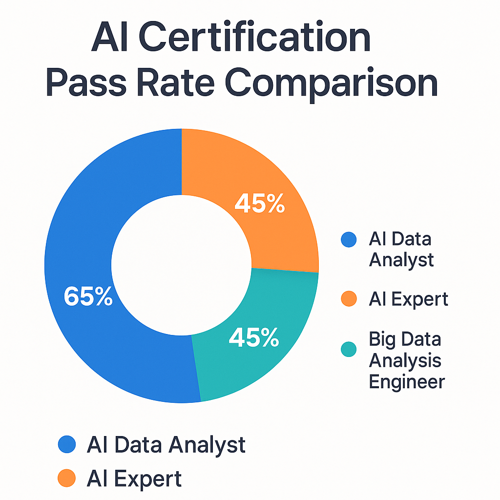 주요 AI 자격증 합격률 비교 차트