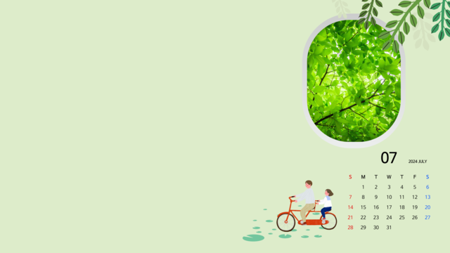 2024년 7월 달력 바탕화면