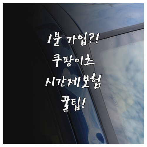 쿠팡이츠 시간제 보험 분단위 가입 방..