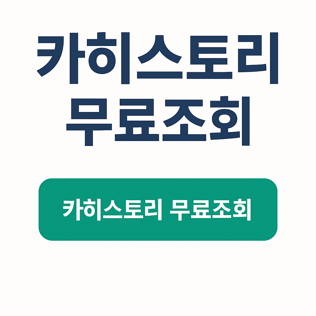 카히스토리 무료조회 방법