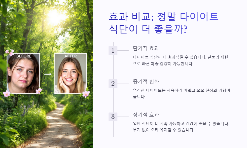 다이어트 식단 vs 일반 식단