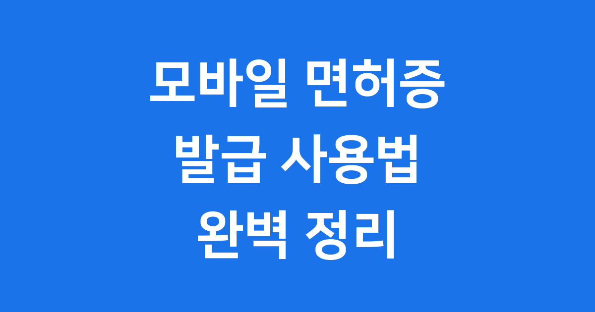 모바일 신분증 발급 사용처