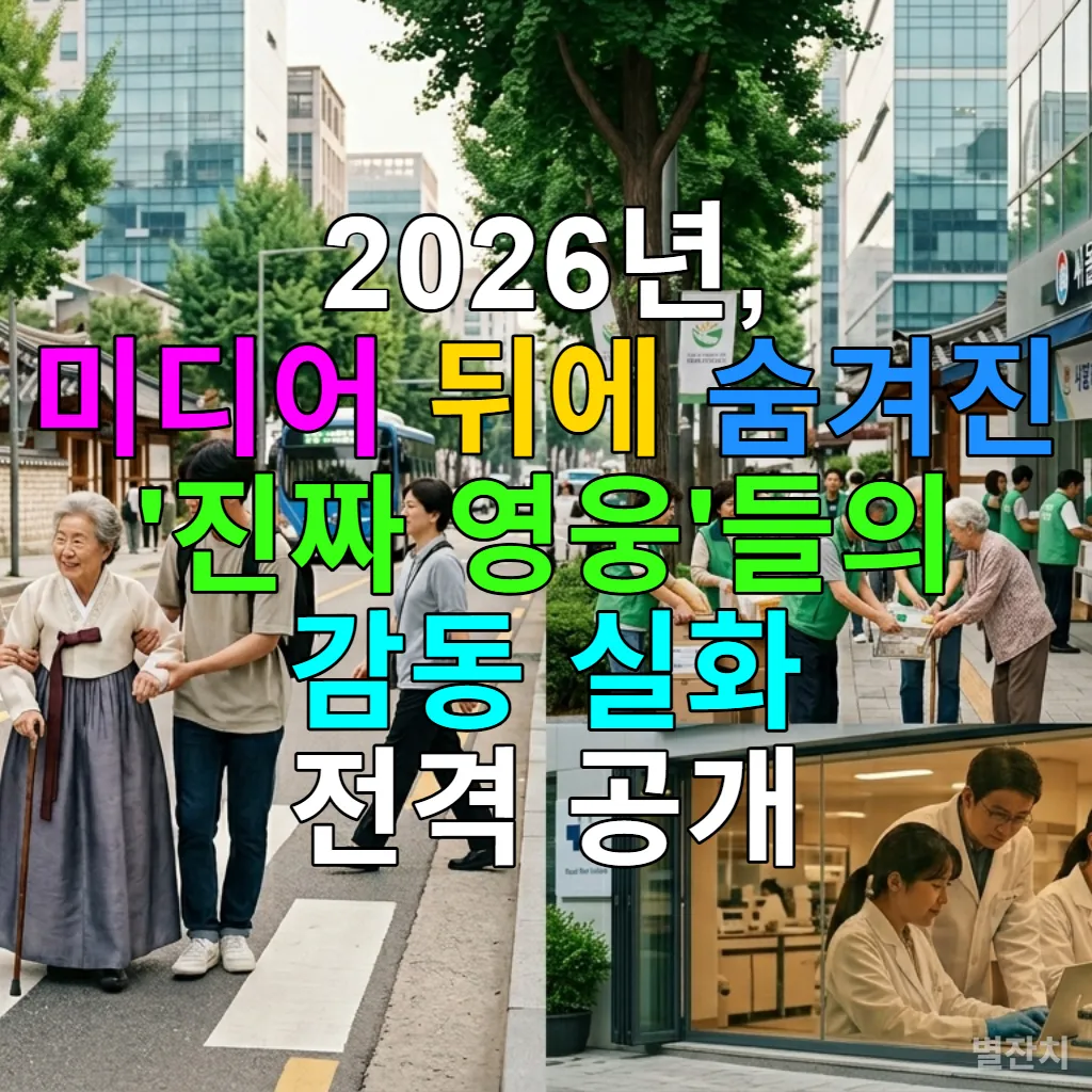 다양한 연령과 직업을 가진 한국인들이 일상 속에서 서로 돕고 봉사하는 모습