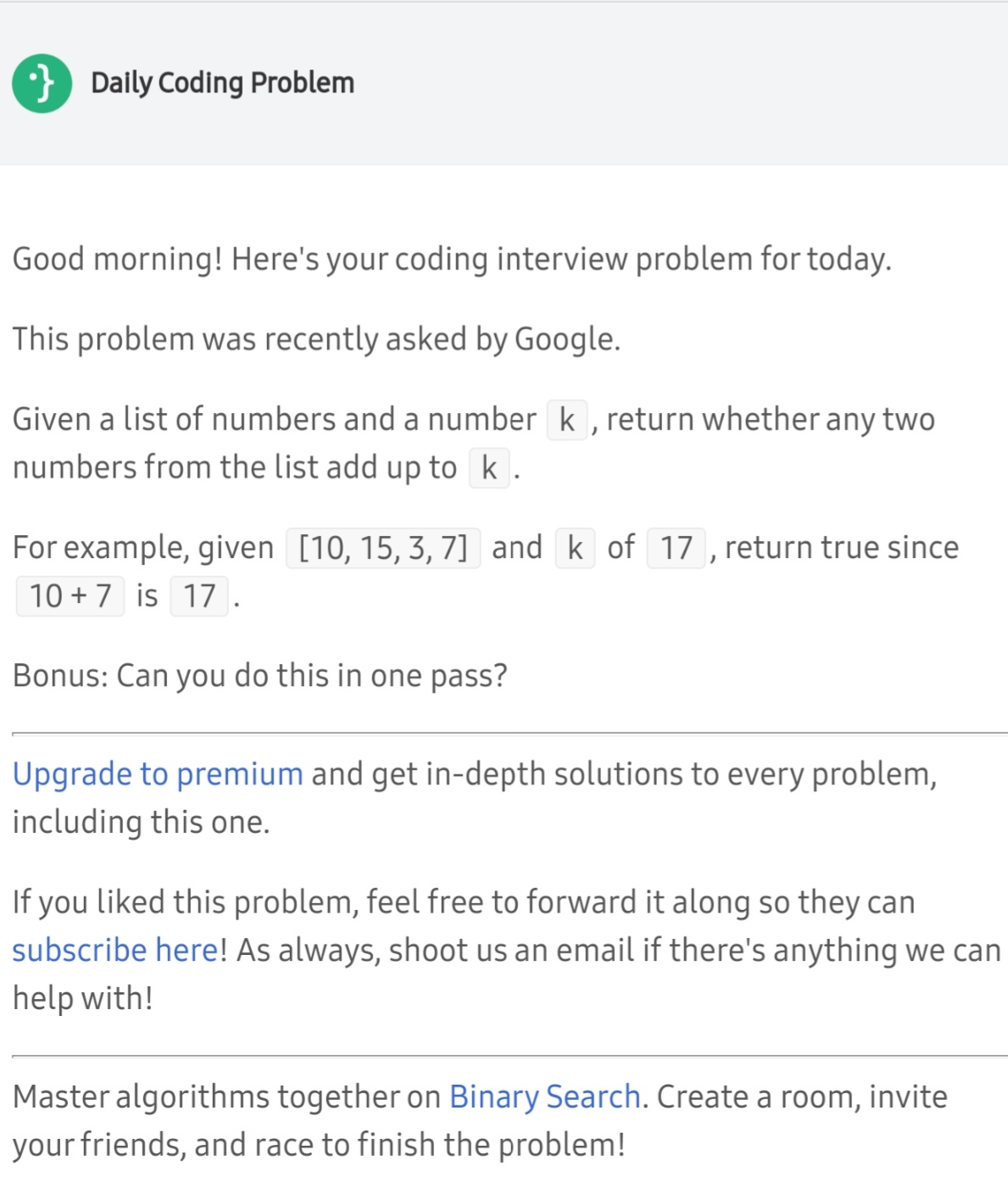 Google Interview problem #1