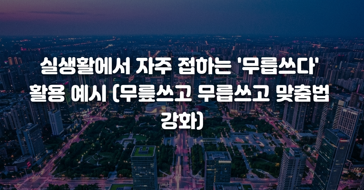 실생활에서 자주 접하는 무릅쓰다 활용 예시 무릎쓰고 무릅쓰고 맞춤법 강화