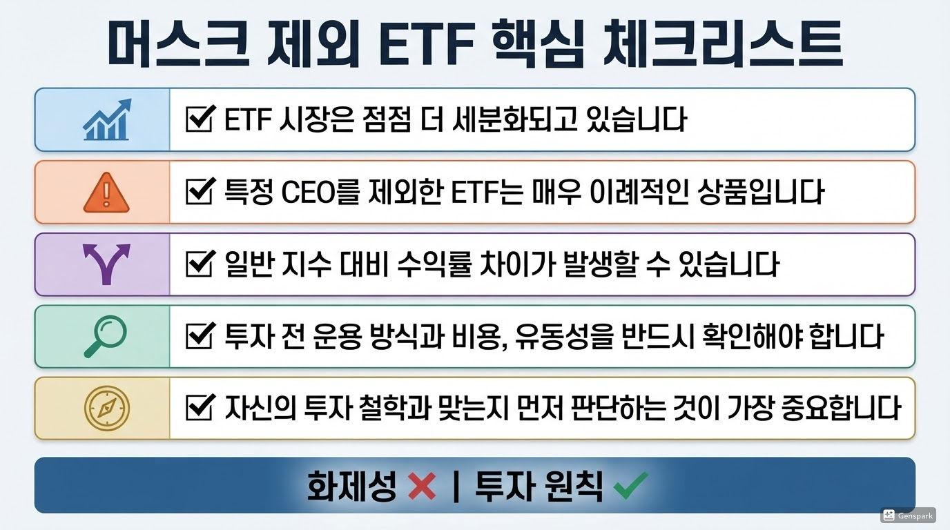 머스크 제외 ETF, 정말 투자 가치가 있을까?