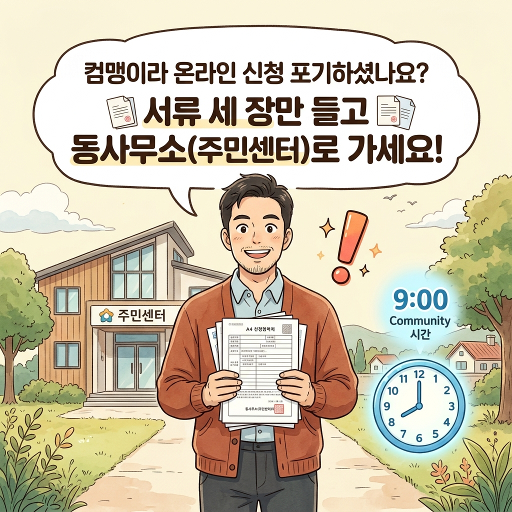 행정복지센터 방문 접수 시간과 경기도 예술인 기회소득 오프라인 준비물을 안내