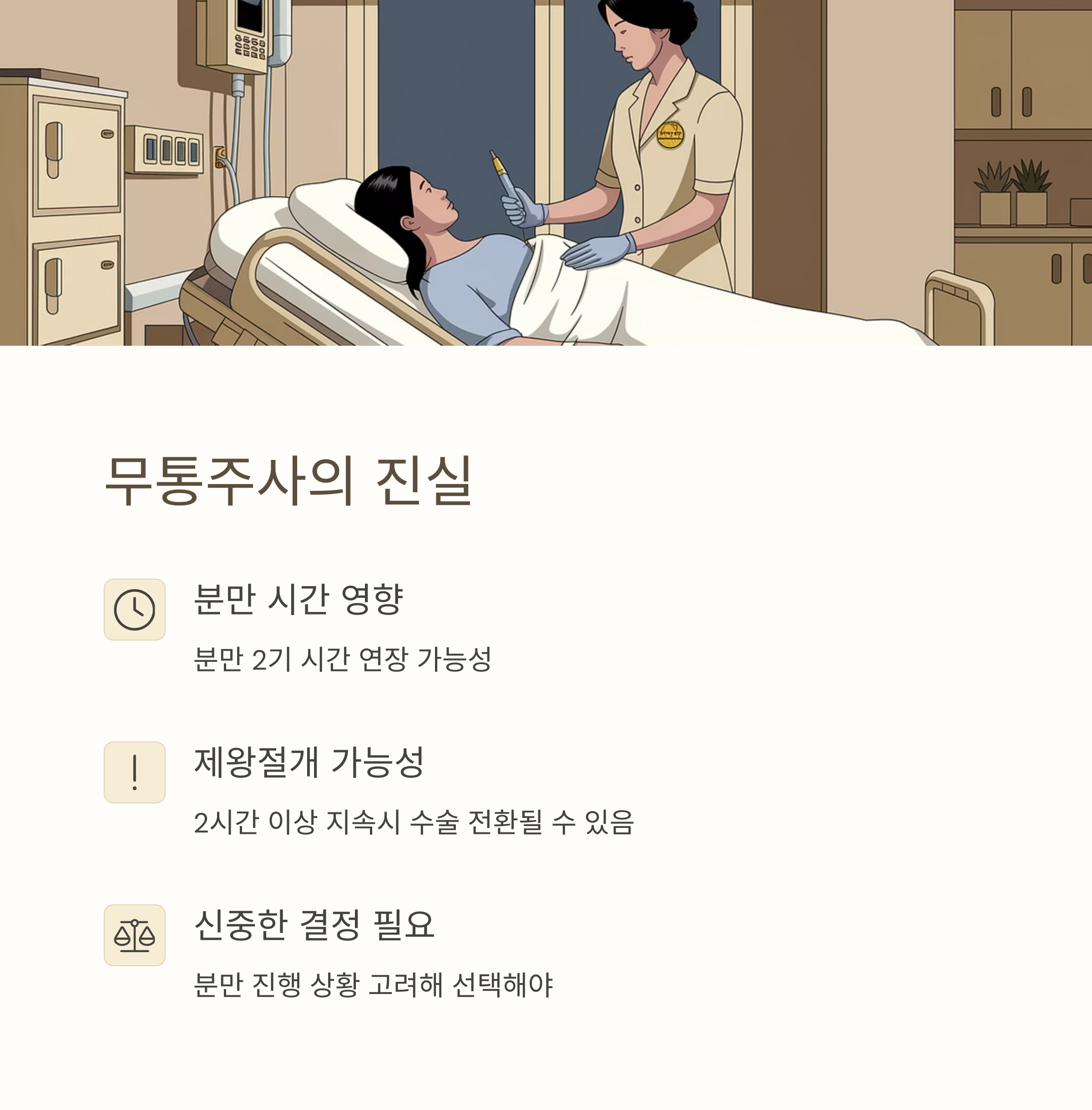 자연분만 &ndash; 무통주사의 영향과 주의점