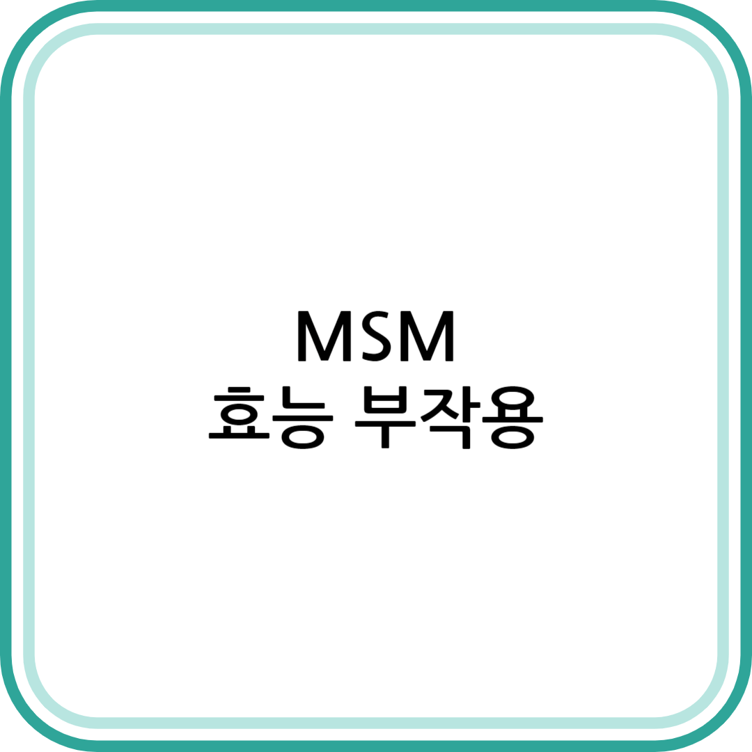 MSM 부작용