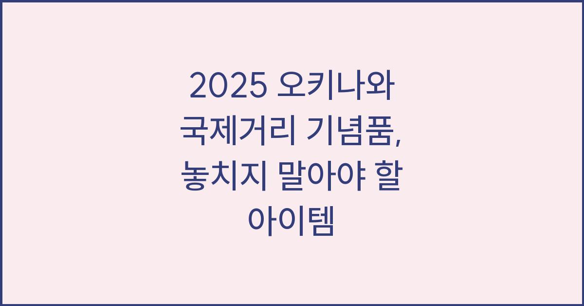 2025 오키나와 국제거리 기념품