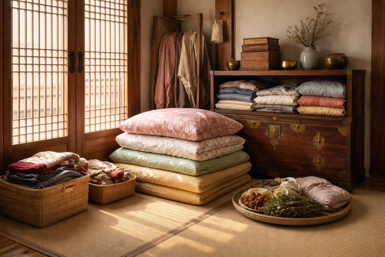 계절에 따라 물건의 위치와 살림이 달라지던 전통 가정의 생활 정리 모습