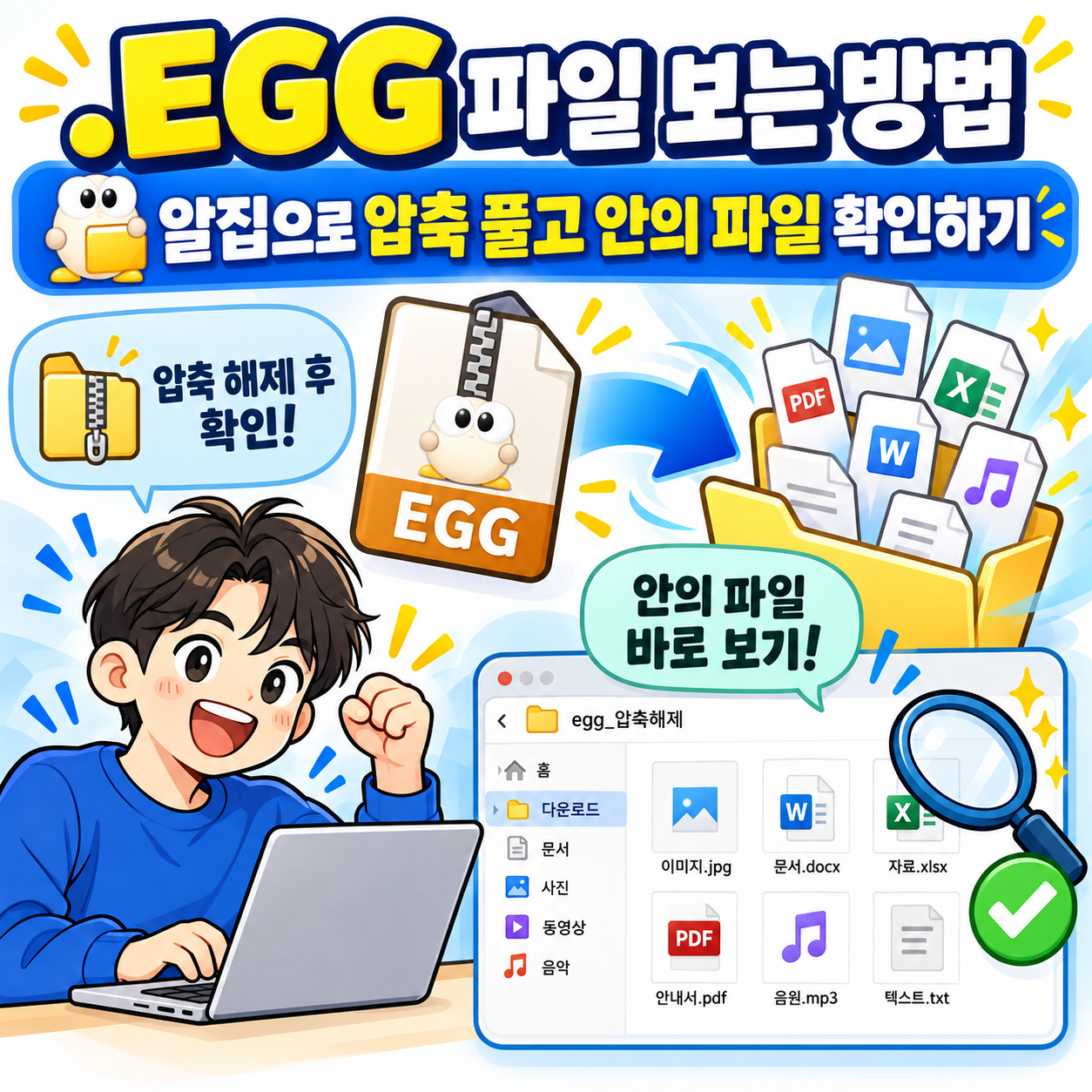.egg 파일 보는 방법, 알집으로 압축 풀고 안의 파일 확인하기