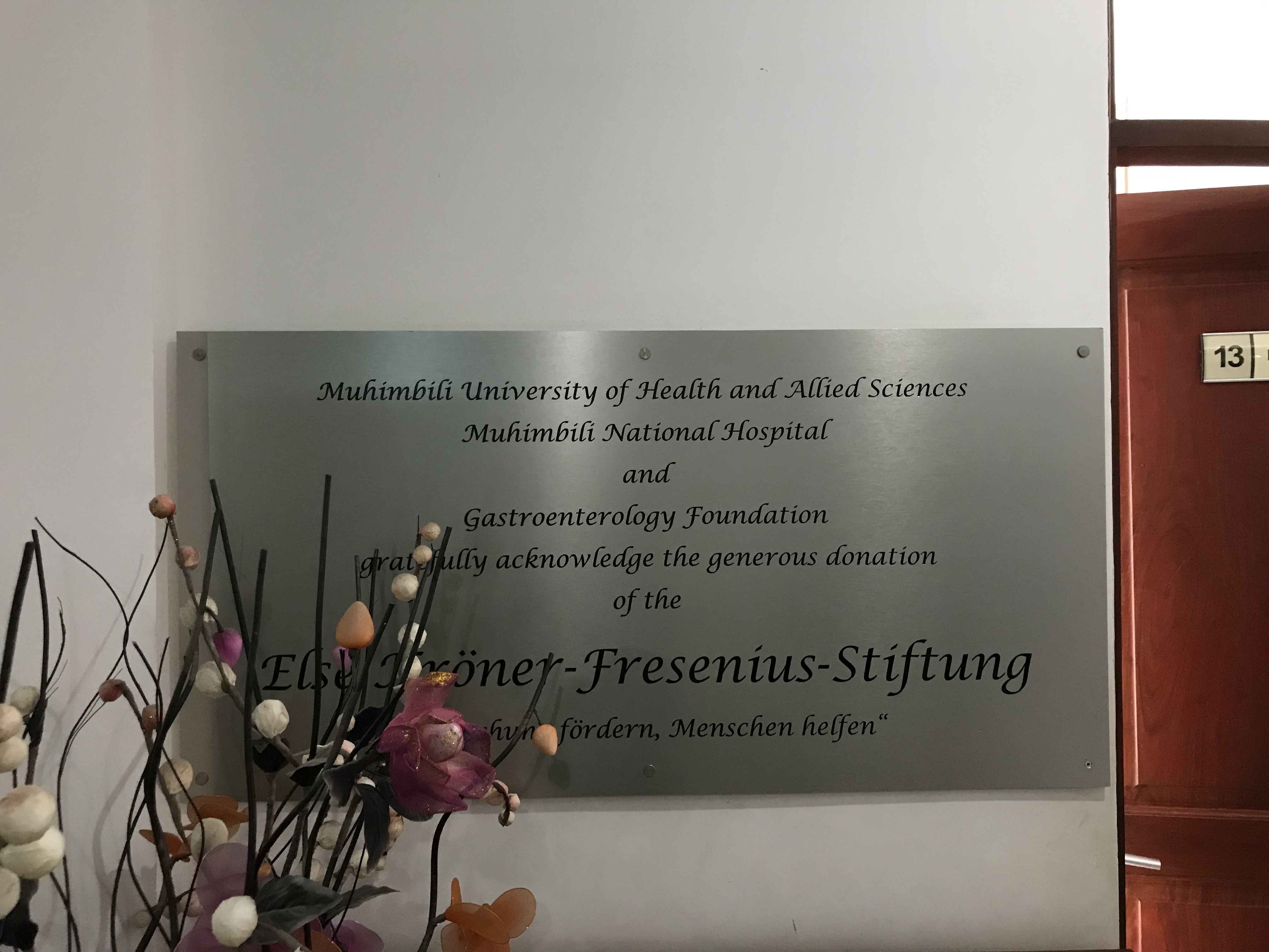 독일의 Else Kr&ouml;ner-Fresenius-Stiftung 비영리재단의 기부에 대한 감사패