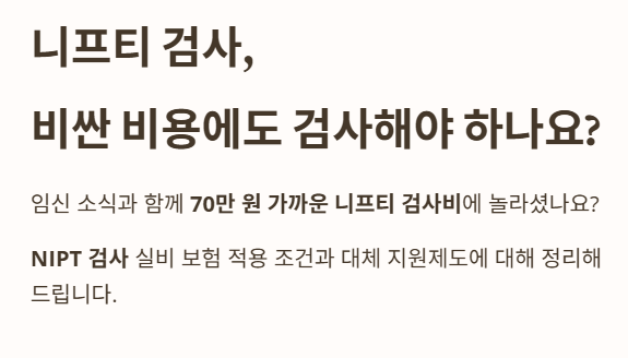 니프티 검사, 비용도 검사해야 하나요?