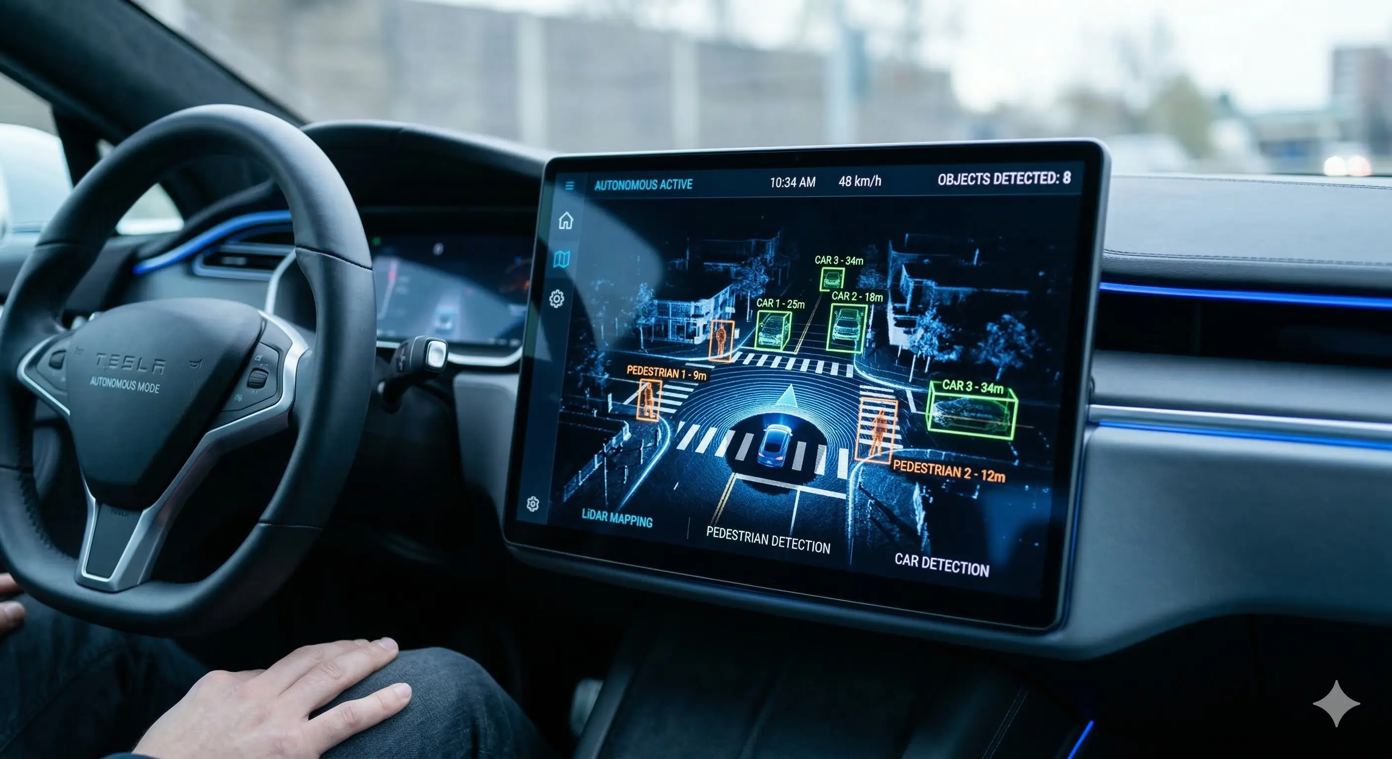 자율주행 차량 내부의 실시간 주변 인식 시각화 장치 모니터