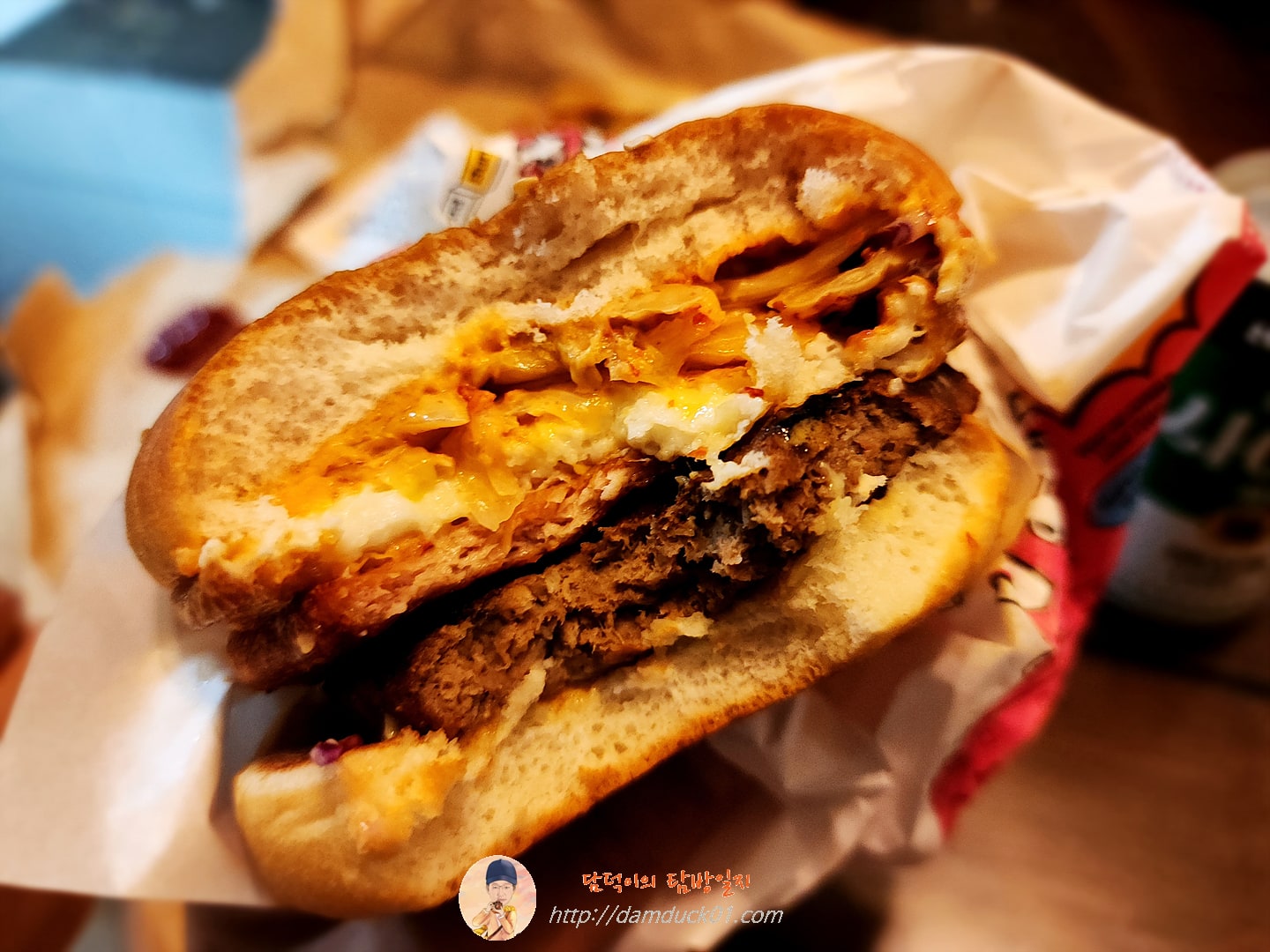 햄에그김치 버거