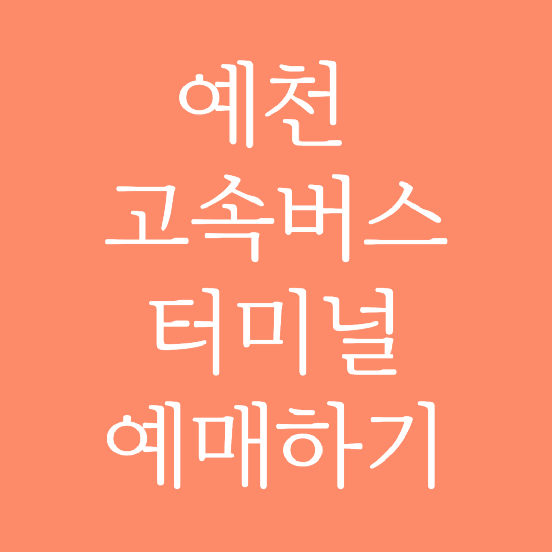 예천 고속버스터미널 시간표 조회 및 예매하기