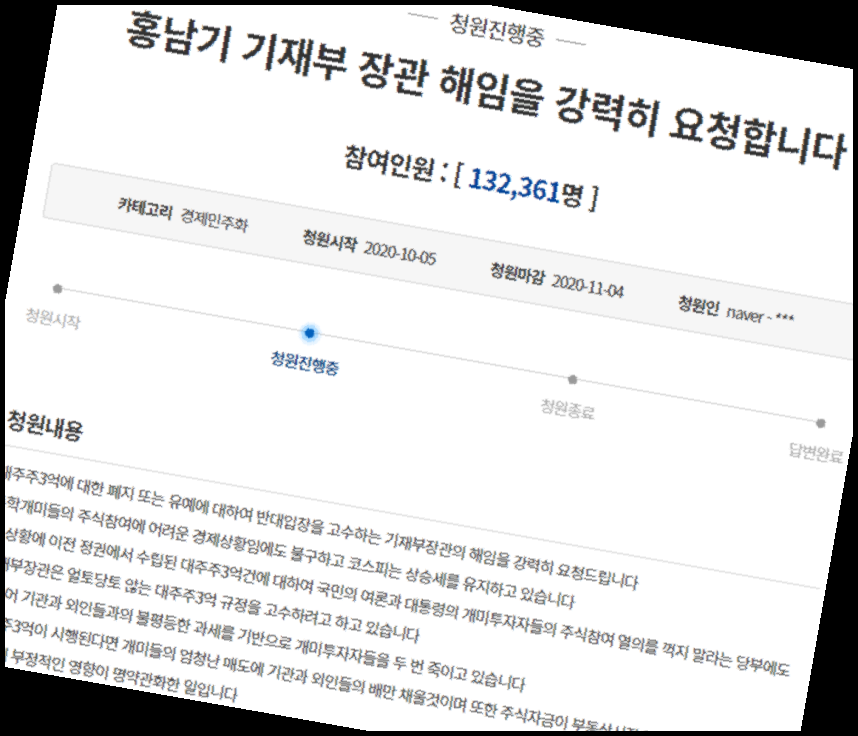 홍남기 해임청원