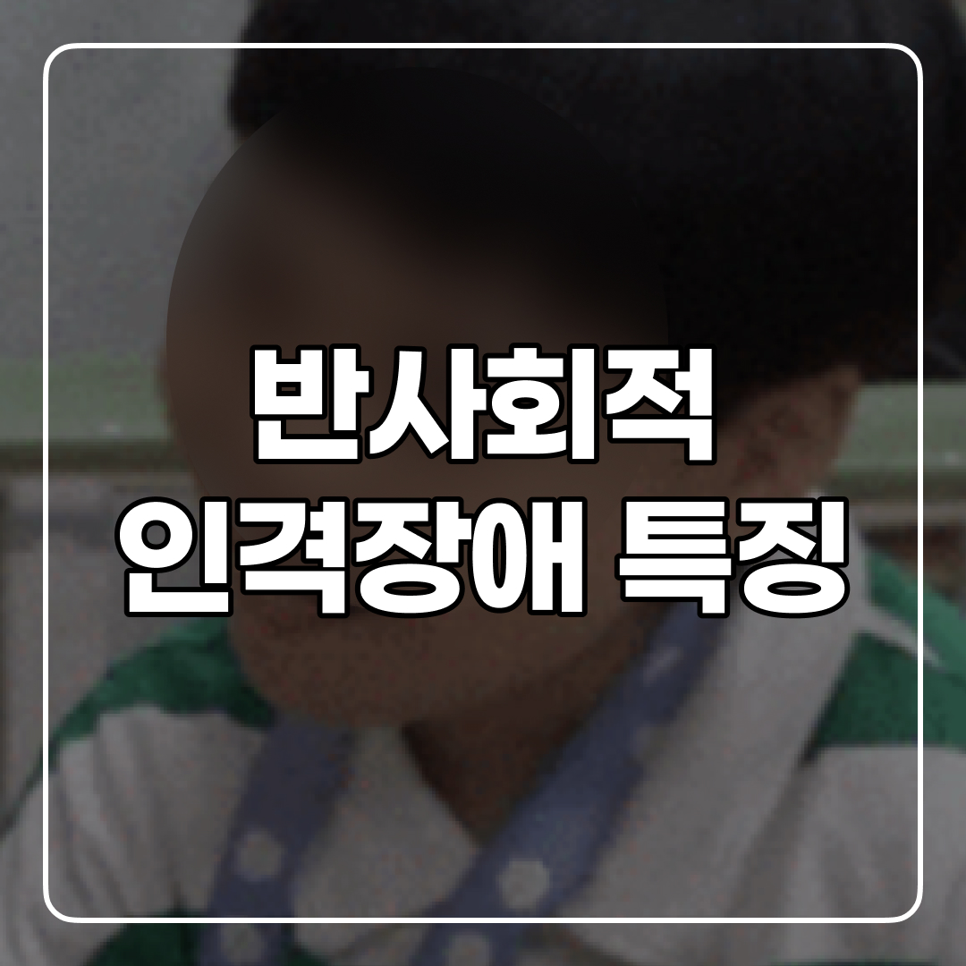반사회적 인격장애 환자의 특징