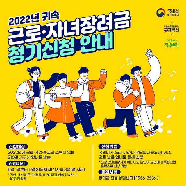 2024 반기 근로장려금 지급일 반기 신청 정기 신청 최대 지급액 지급 날짜