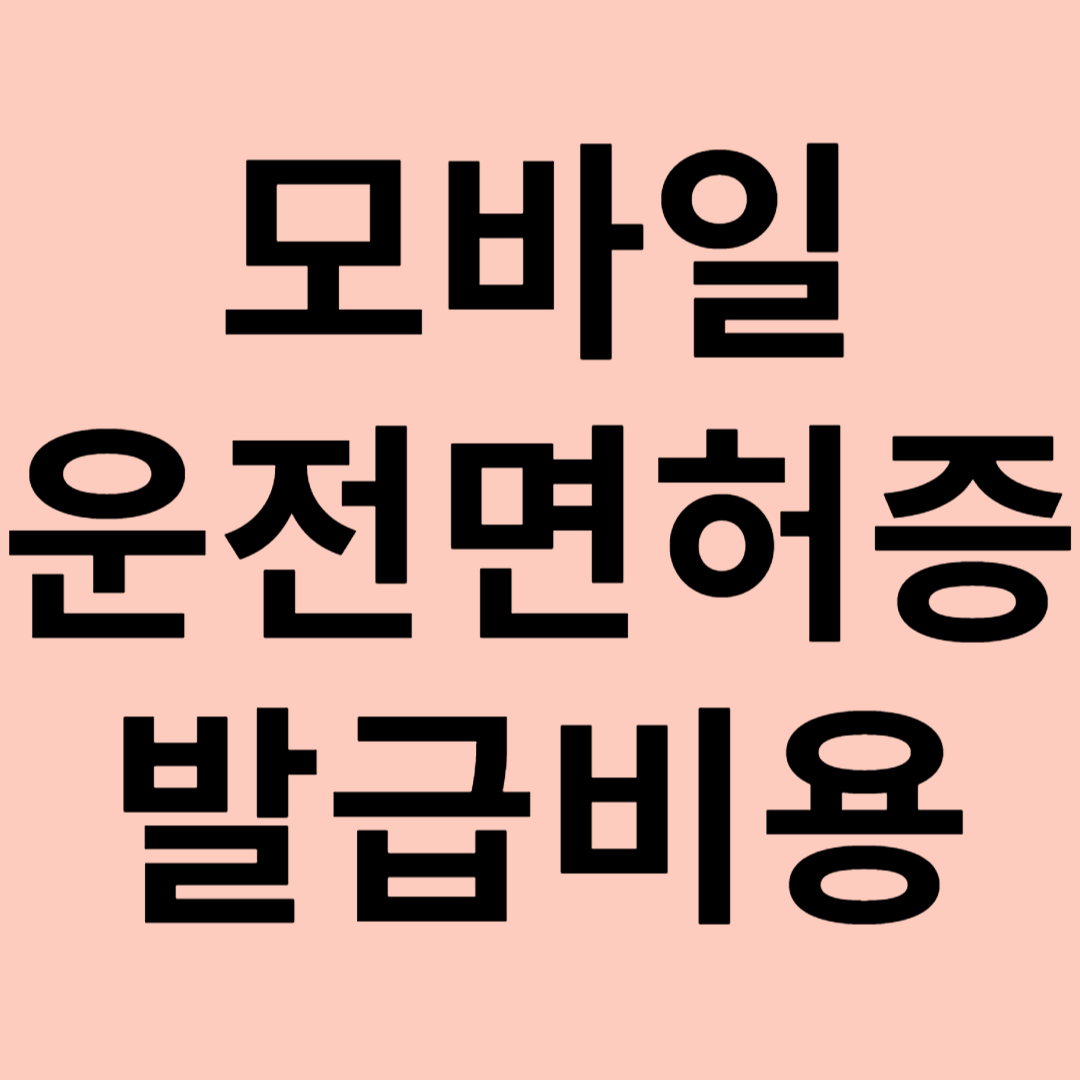 모바일 운전면허증 발급비용 관련 이미지