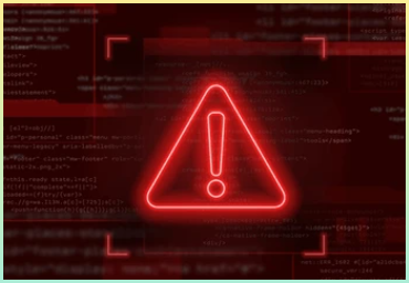 위험 징후 해킹된 시스템 또는 사이버 공격. 벡터 일러스트