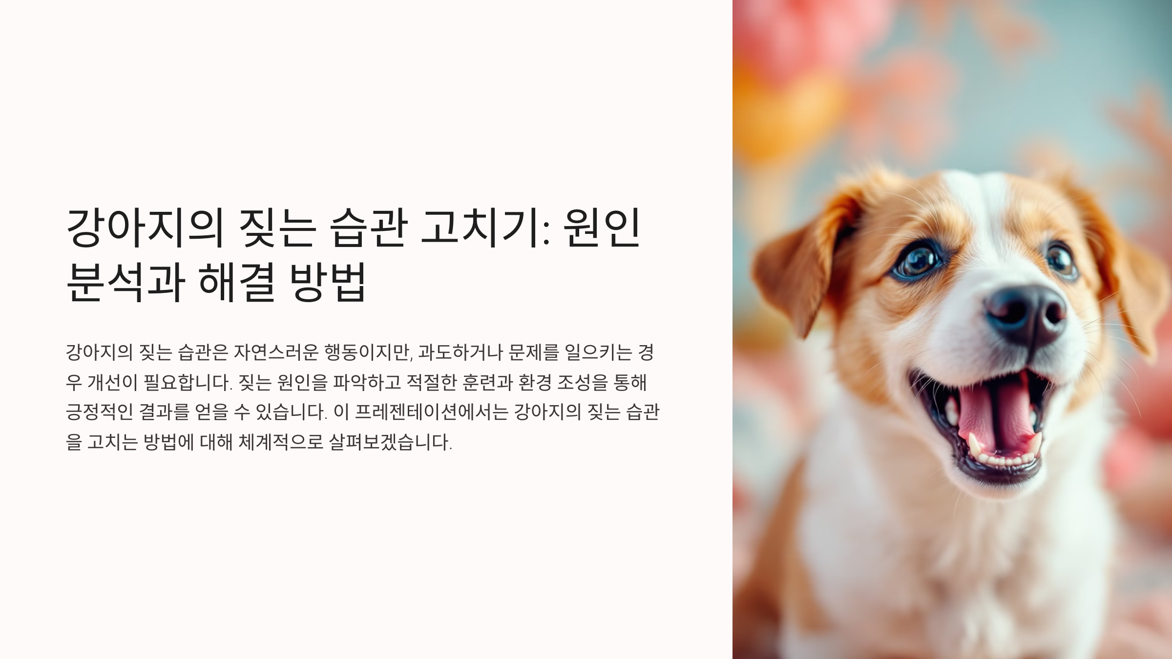 강아지의 짖는 습관 고치기: 원인 분석과 해결 방법